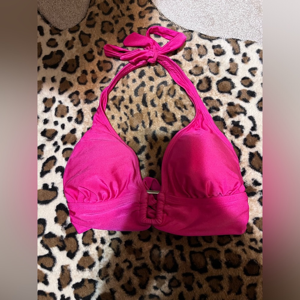 Super cute hot pink tie swimsuit top!